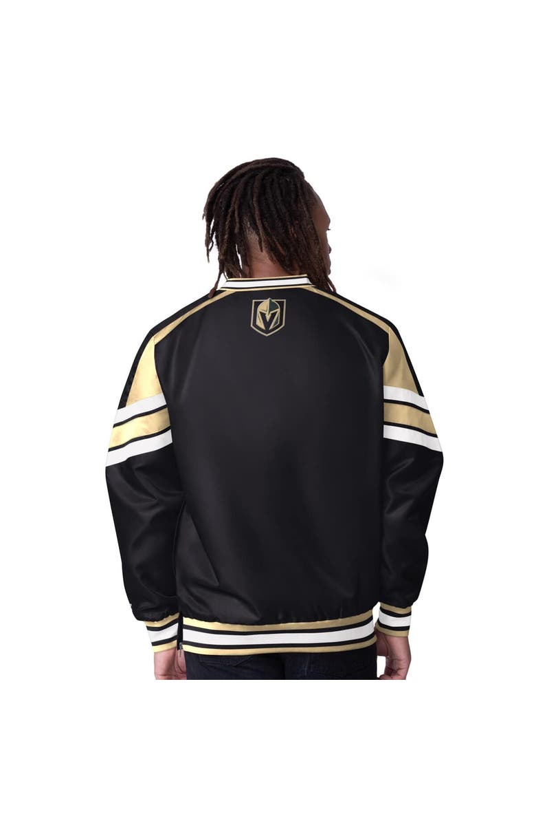 STARTER Men's Starter  Black Vegas Golden Knights Reliever V-Neck Pullover Jacket, Alternate, color, 
