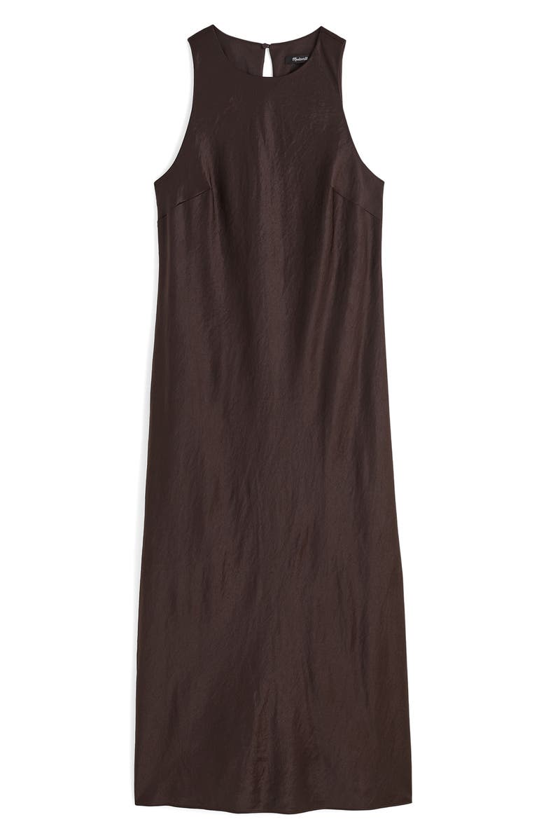 Madewell Sleeveless Satin Midi Dress, Alternate, color, Black Walnut