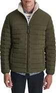 DKNY Water Resistant Faux Shearling Lined Quilted Jacket