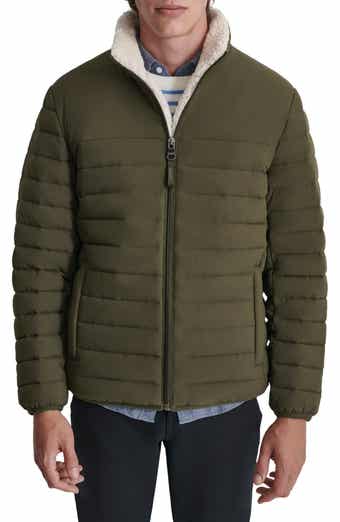DKNY Water Resistant Faux Shearling Lined Quilted Jacket