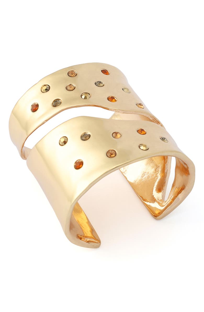 Kurt Geiger London Multi Stone Statement Cuff Bracelet, Alternate, color, Gold/ Multi