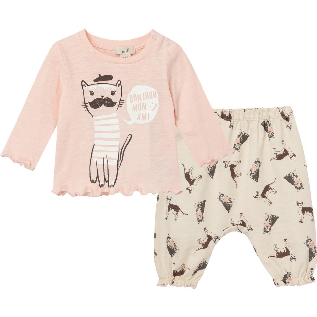 Peek Aren'T You Curious Le Magnifique Chat Shirt & Pants Set in Light Pink  product