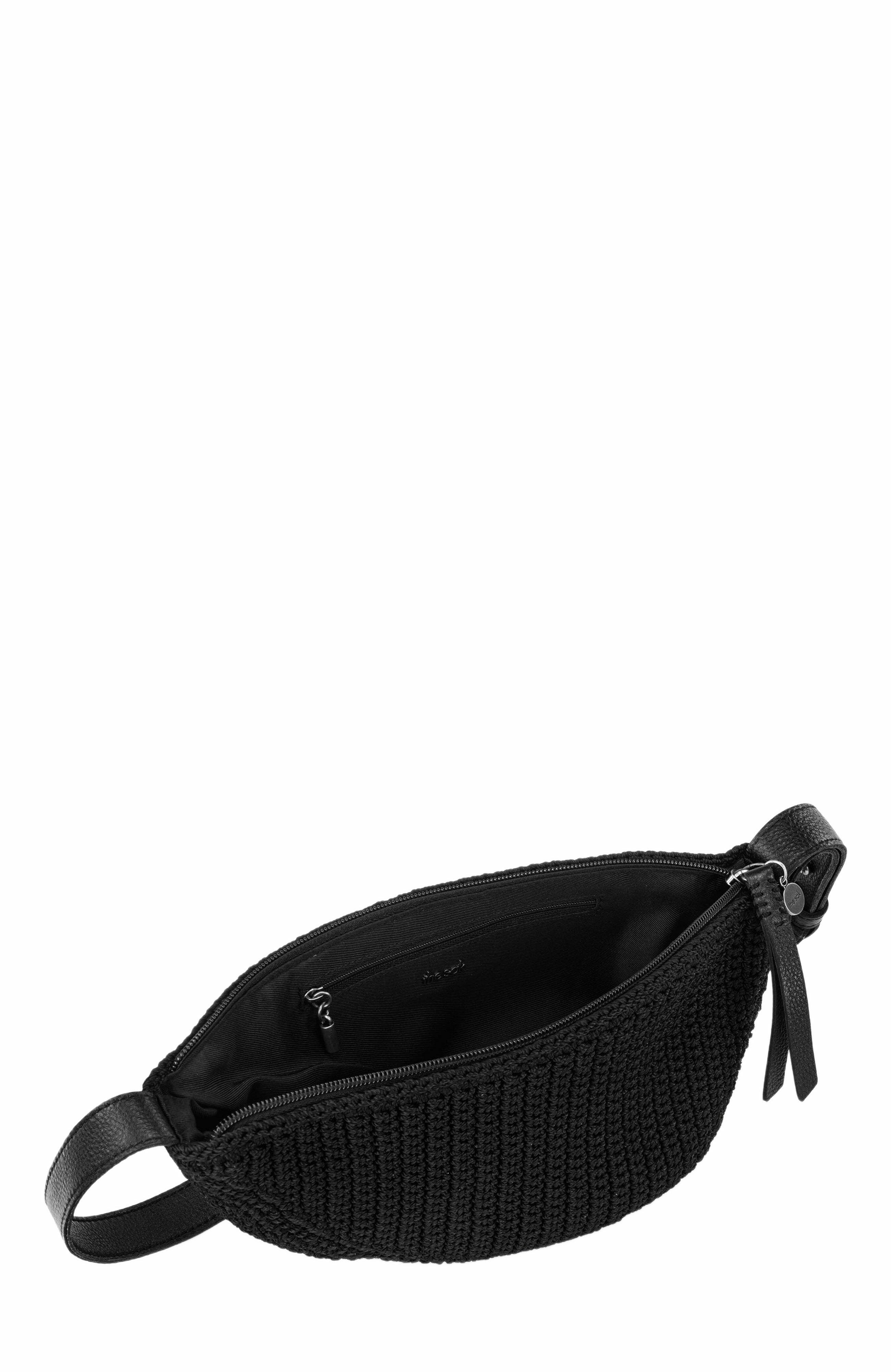 The Sak Tess Sling Hand Crochet Bag, Alternate, color, Black Crochet