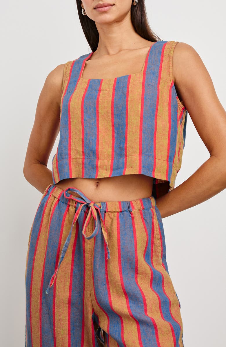 Rails Akira Stripe Linen Crop Tank, Main, color, Rio Stripe