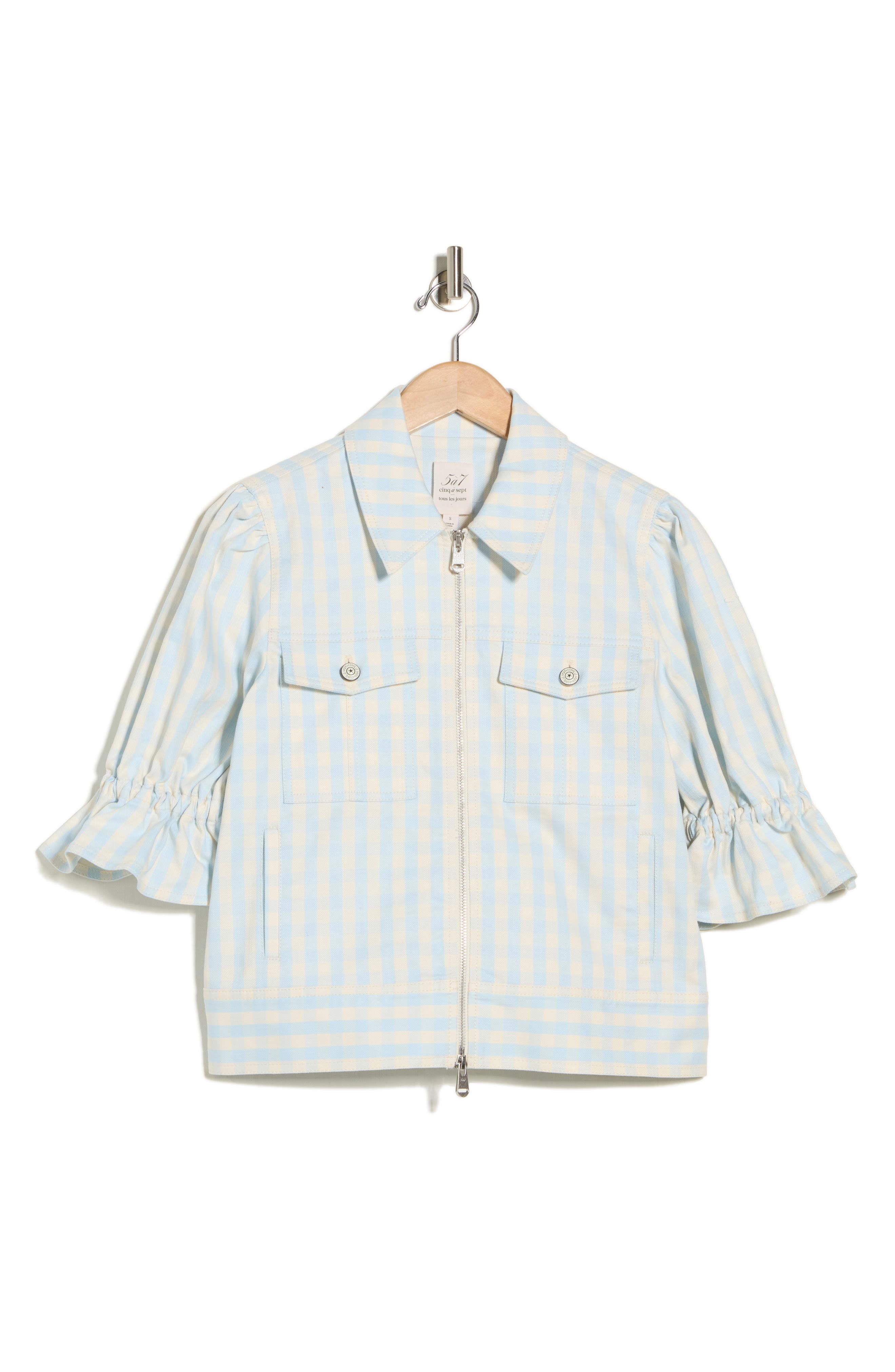 Cinq à Sept Holly Gingham Denim Jacket