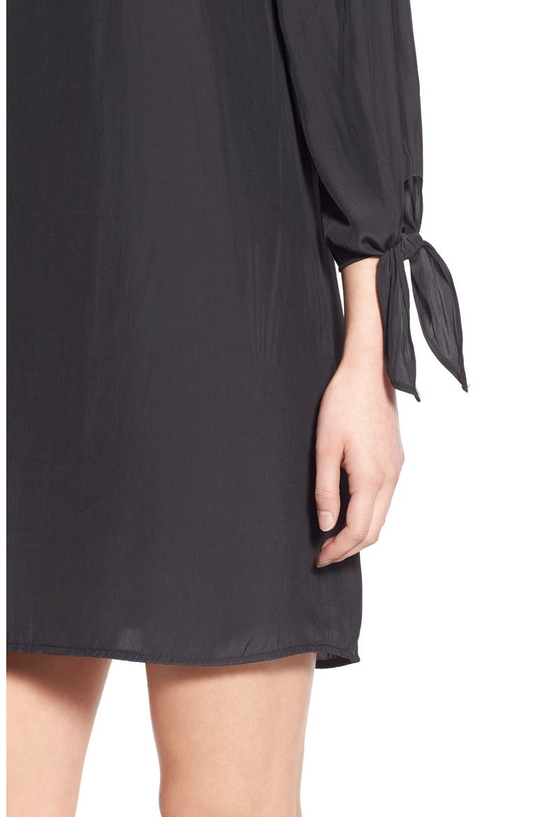 Cold Shoulder Shift Dress, Alternate, color, BLACK