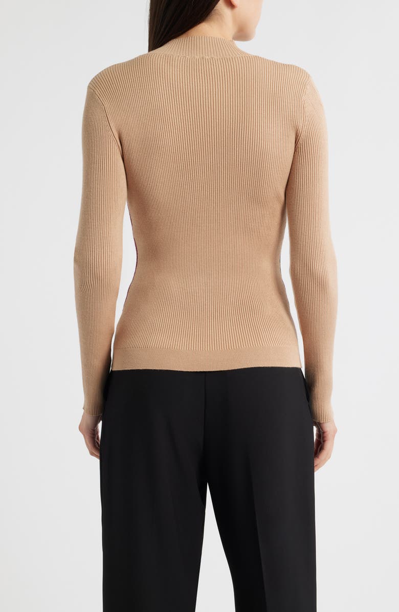 Elie Tahari The Odelia Colorblock Sweater, Alternate, color, French Beige