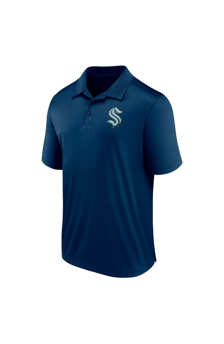 FANATICS Men's Fanatics Branded  Deep Sea Blue Seattle Kraken Left Side Block Polo, Alternate, color, Navy