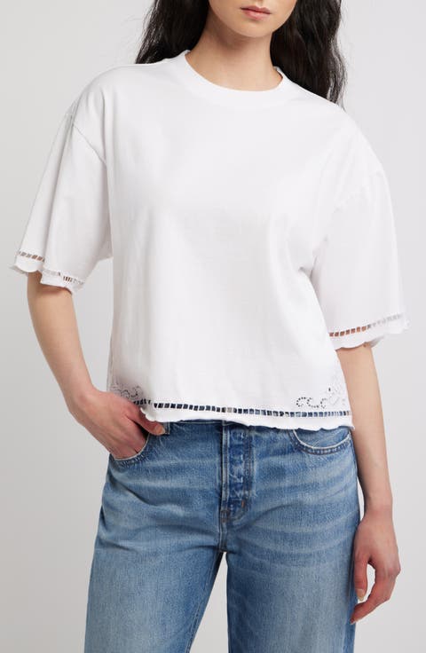 Allday Embroidered Boxy Crop T-Shirt