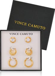 Vince Camuto Hoop and Stud Earring Set