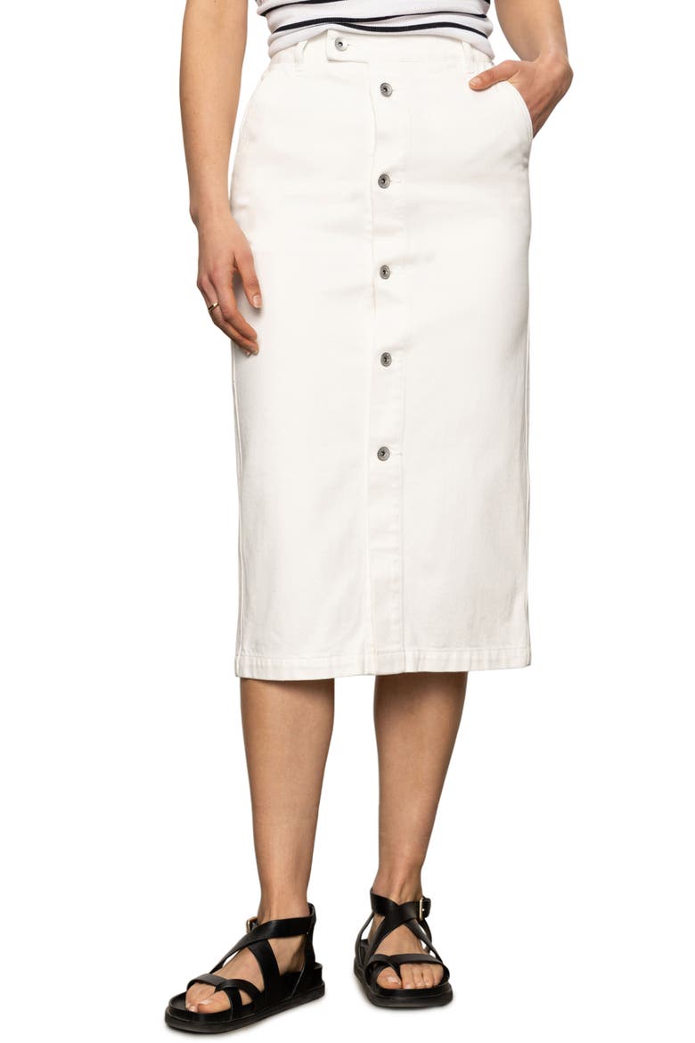 Carrier Denim Pencil Skirt, Main, color, BLEACHED WHITE