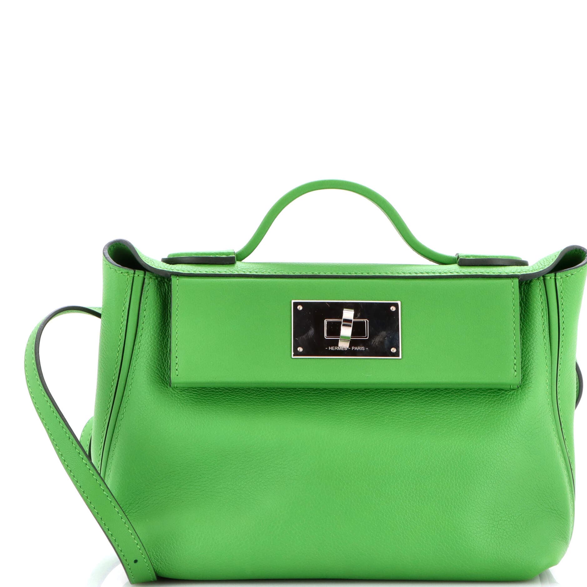 Pre-Owned Hermes 24/24 Bag Evercolor with Swift 21, Main, color, Vert Yucca