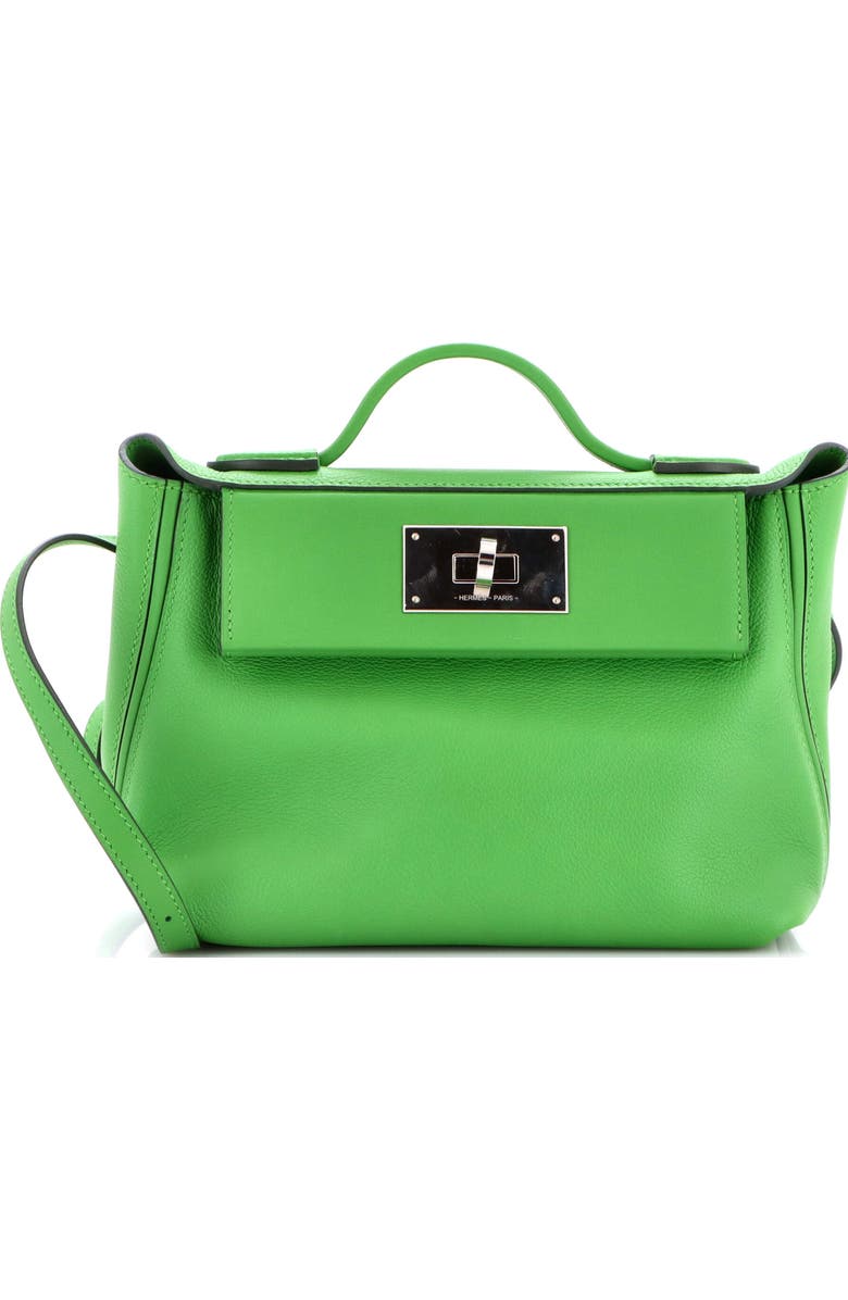 Pre-Owned Hermes 24/24 Bag Evercolor with Swift 21, Main, color, Vert Yucca