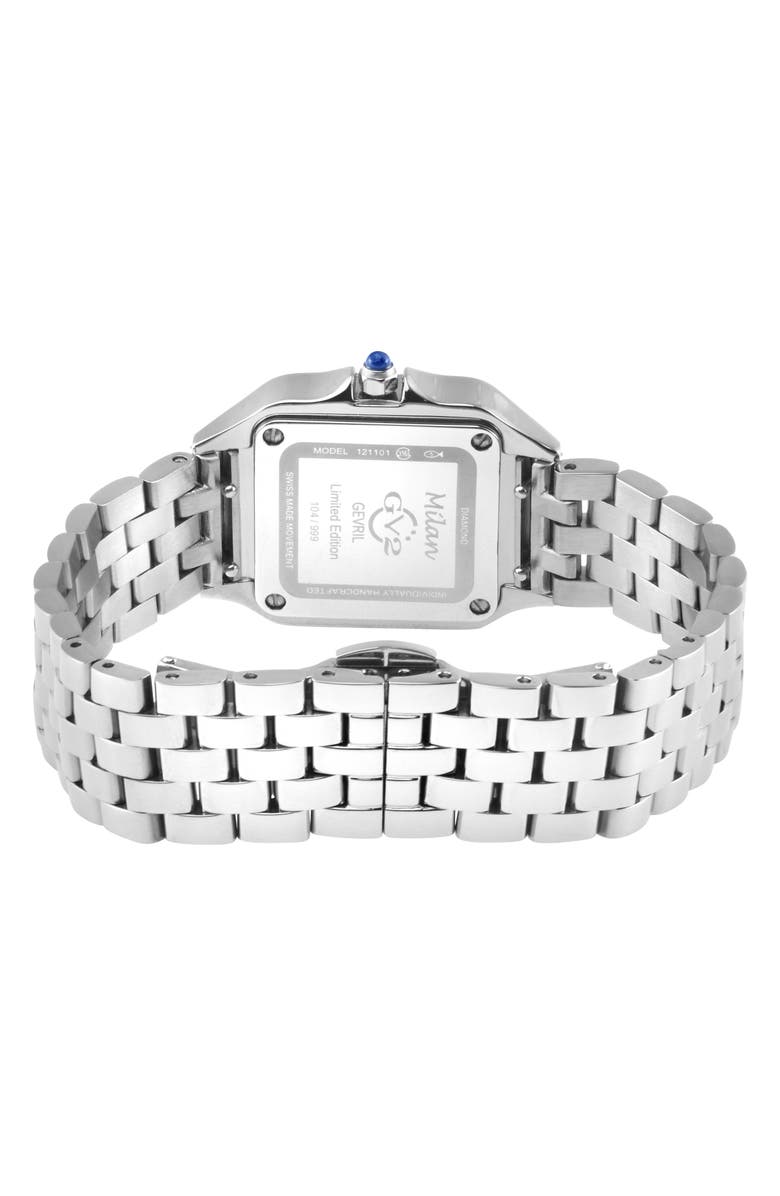 GV2 Milan Diamond Dial Bracelet Watch, 27.5mm - 0.04ct., Alternate, color, Silver