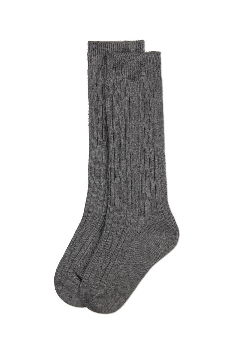 Cable Knit Knee High Socks, Alternate, color, Light Gray