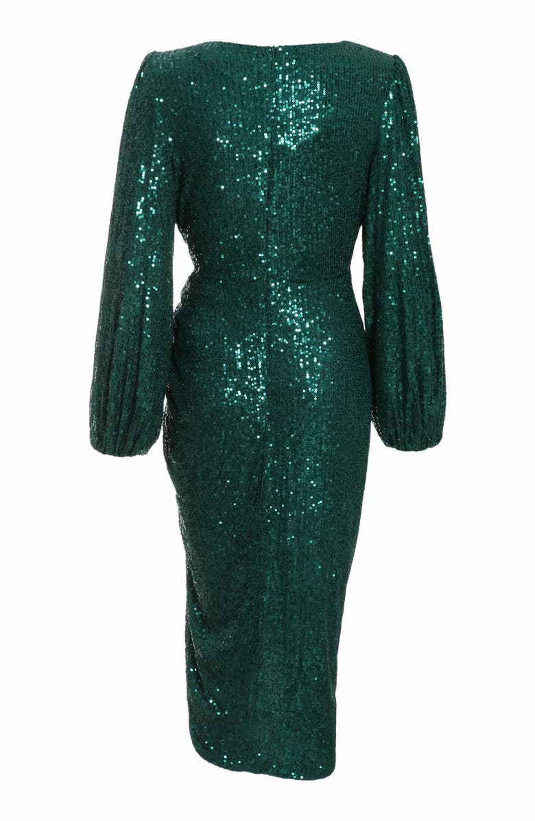 QUIZ Sequin Ruched Midi Dress, Alternate, color, 