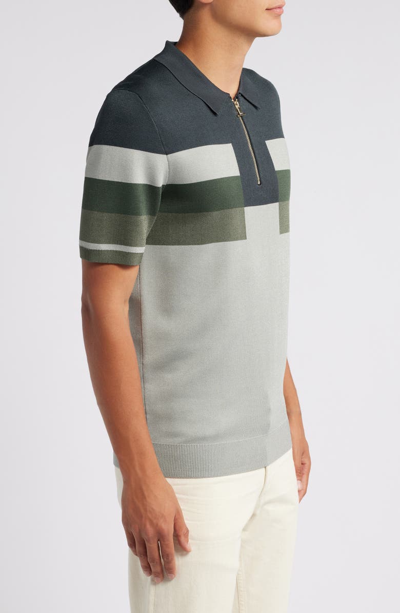 Reiss Verde Colorblock Half Zip Polo Sweater, Alternate, color, 
