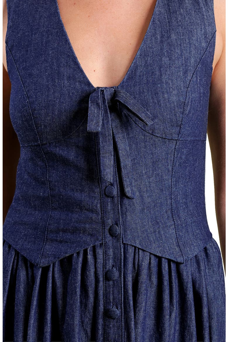 Denim Twofer Cotton Dress, Alternate, color, LEPI WASH