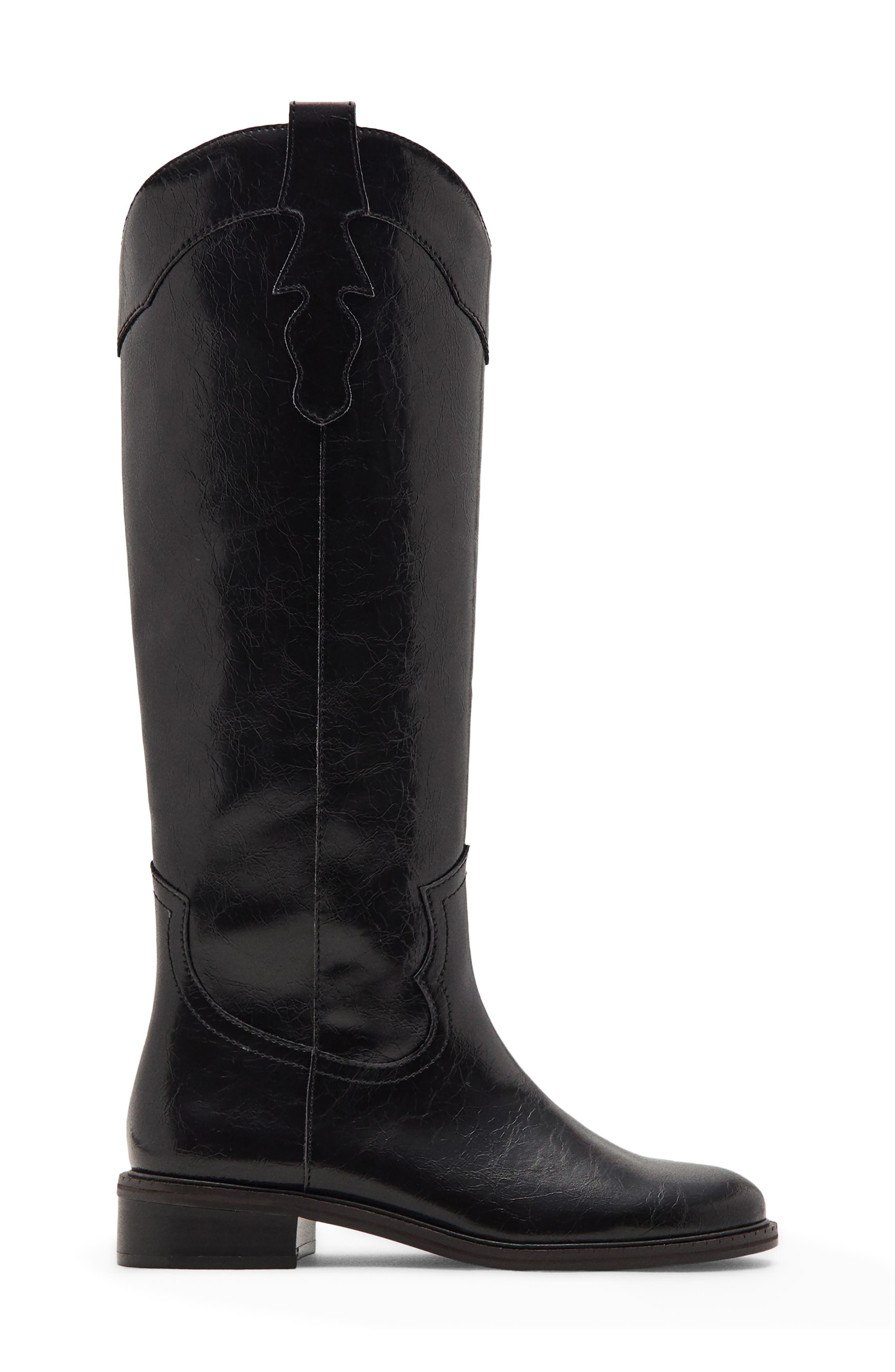 MANGO TEEN Knee High Western Boot, Alternate, color, Brown