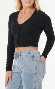 Rip Curl Sunset Luau Textured Long Sleeve Crop Top