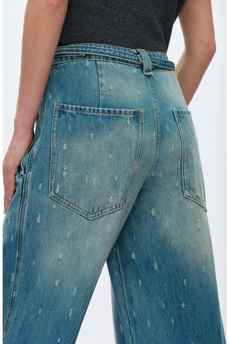 Distressed Low Rise Wide Leg Jeans, Alternate, color, VINTAGE MEDIUM BLUE