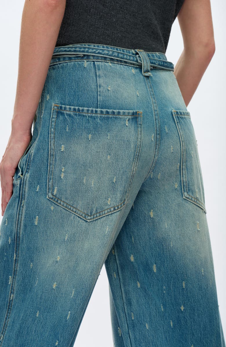 Bayeas Distressed Low Rise Wide Leg Jeans, Alternate, color, Vintage Medium Blue