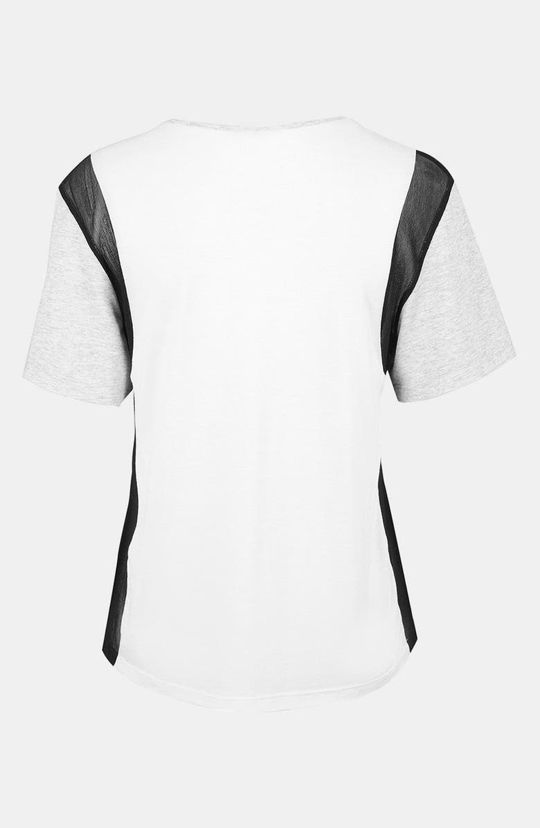 Topshop Mesh Insert Block Tee, Alternate, color, 
