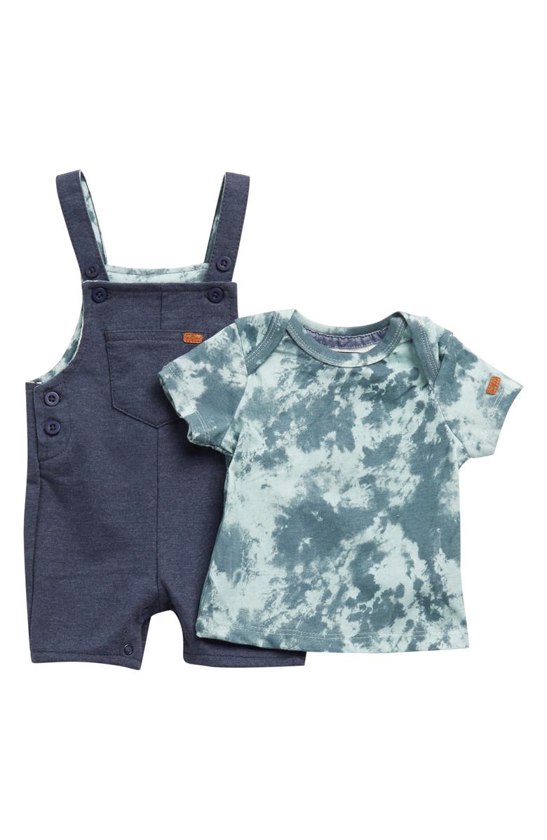 7 For All Mankind Tie Dye T-Shirt & Overalls Set, Main, color, 