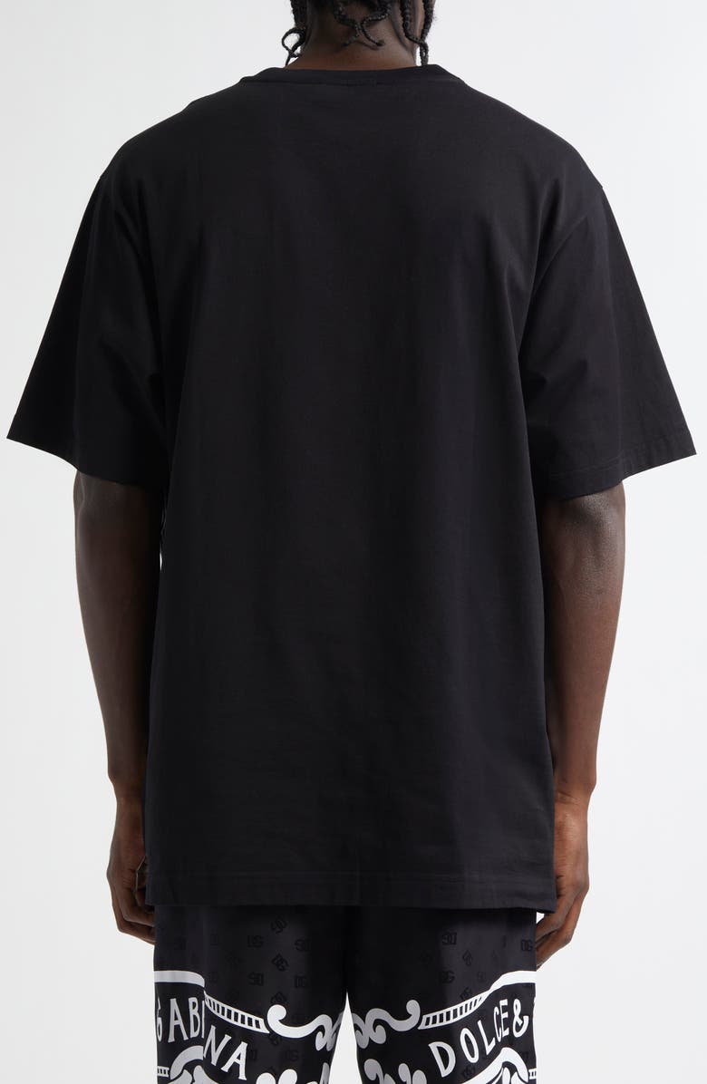 Dolce&Gabbana Bandana Print Cotton T-Shirt, Alternate, color, N0000 Nero