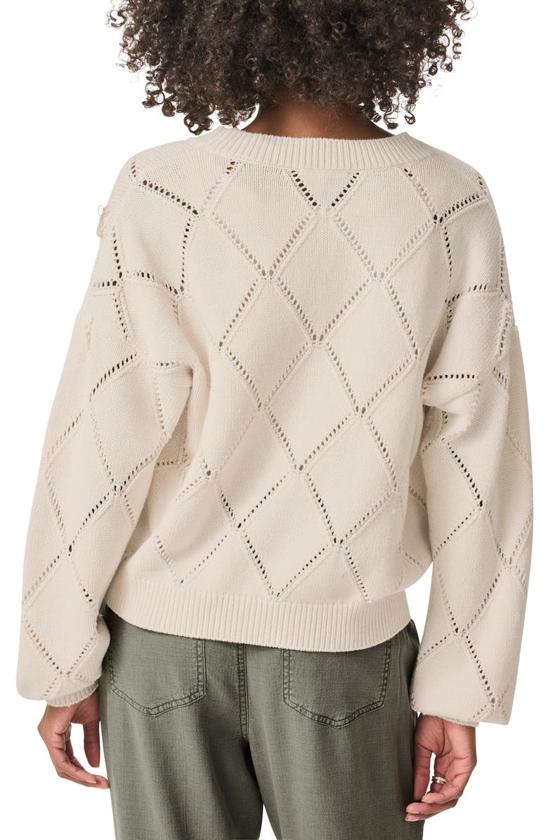 Splendid Primrose Embroidered Pointelle Stitch Cardigan, Alternate, color, Moonstone