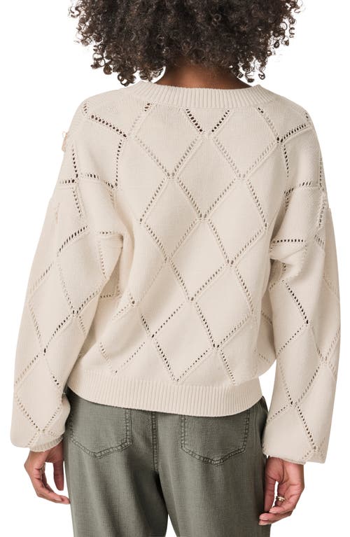 Splendid Primrose Embroidered Pointelle Stitch Cardigan In Moonstone