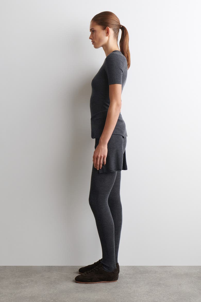 Seamless Merino Wool T-Shirt, Alternate, color, CHARCOAL MÉLANGE