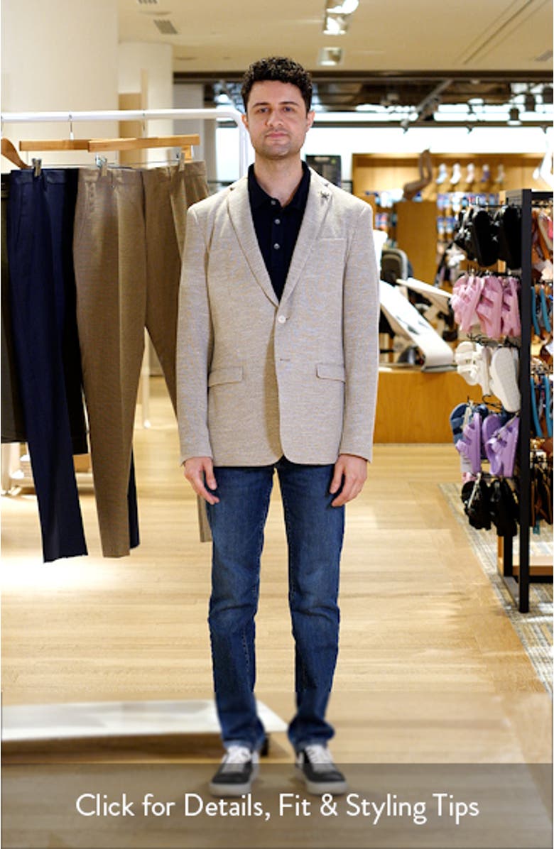 Varick Slim Fit Tan Slub Knit Sport Coat, sales video thumbnail