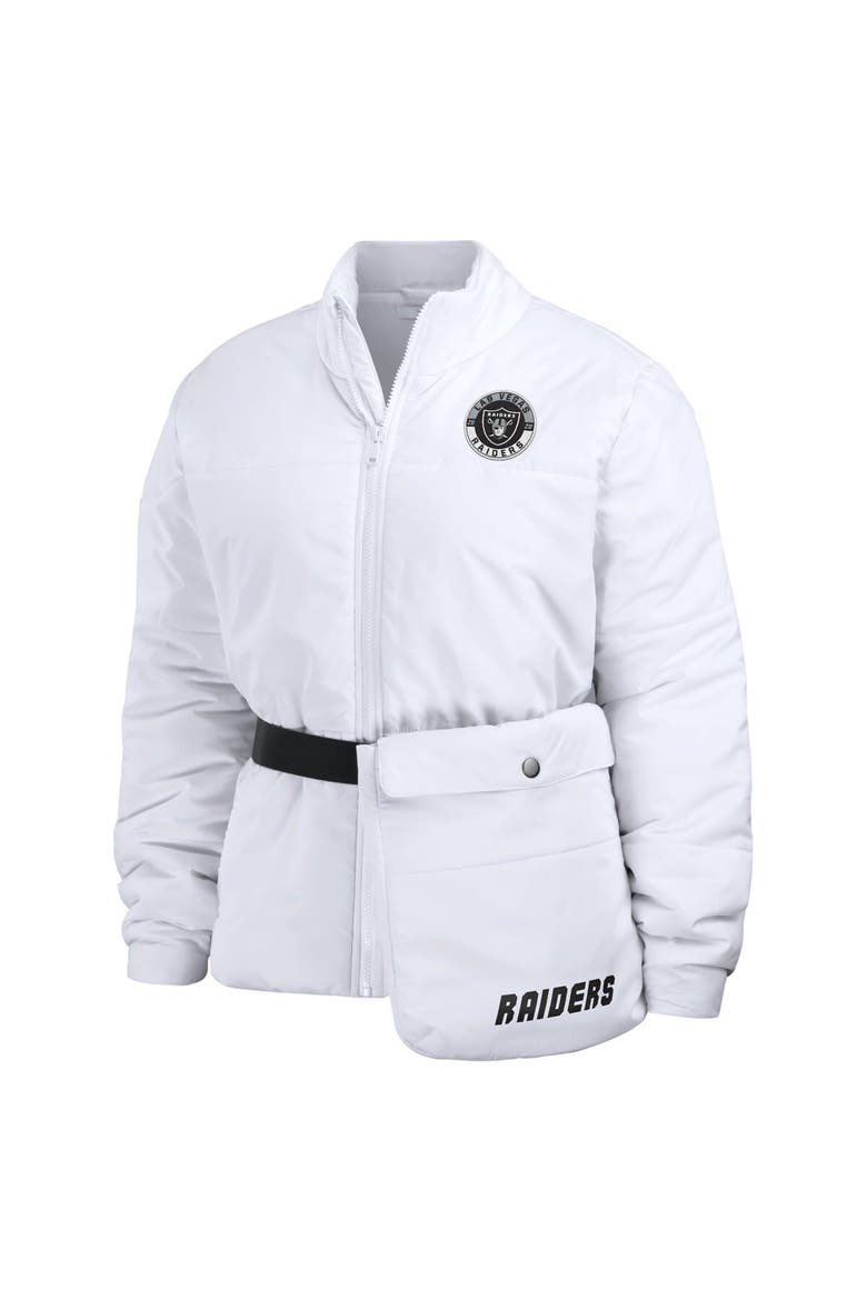 Women's WEAR by Erin Andrews  White Las Vegas Raiders Packaway Full-Zip Puffer Jacket, Alternate, color, White