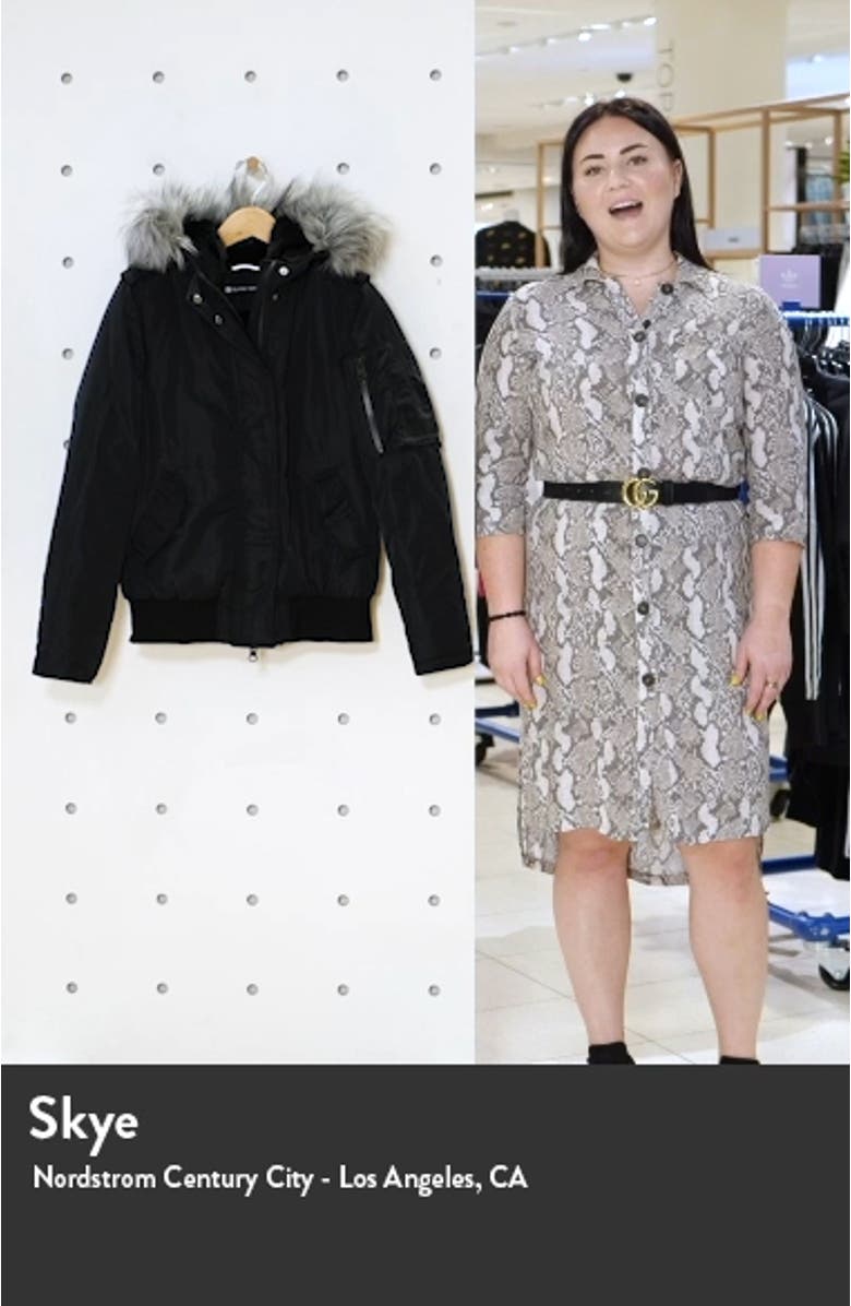 Flight Hooded Bomber Jacket with Faux Fur Trim, sales video thumbnail