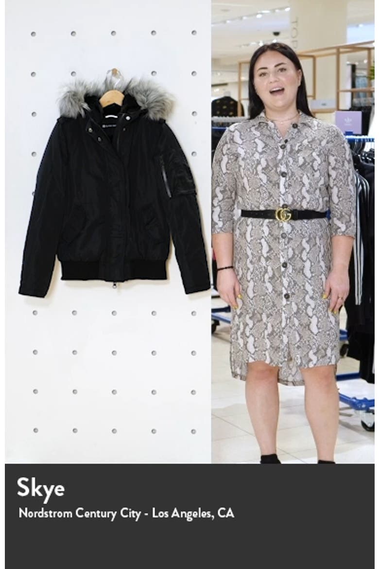 Flight Hooded Bomber Jacket with Faux Fur Trim video