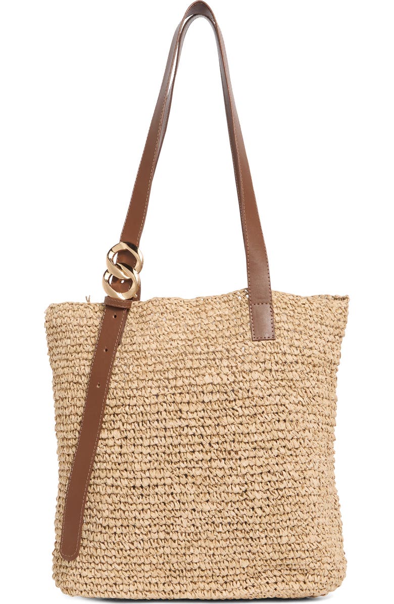 Collection XIIX Straw Tote Bag, Main, color, Natural Brown