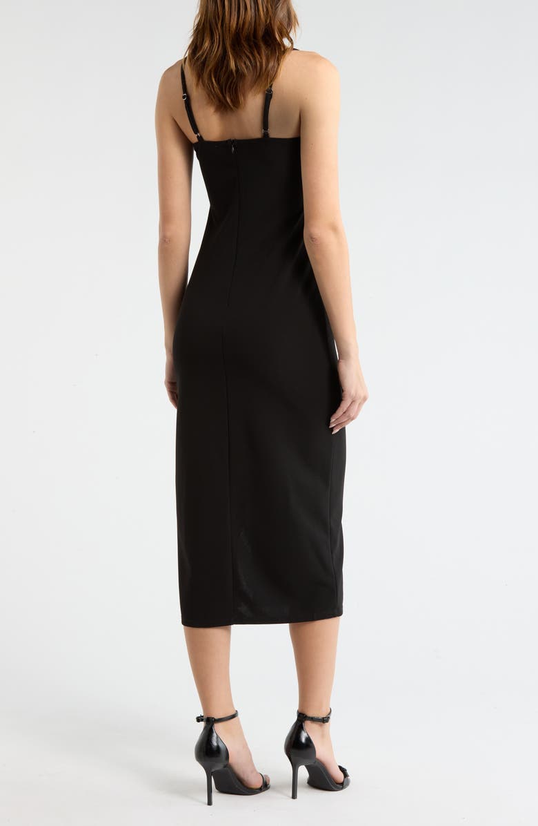 Madden Girl Rhinestone Trim Empire Waist Midi Dress, Alternate, color, Black