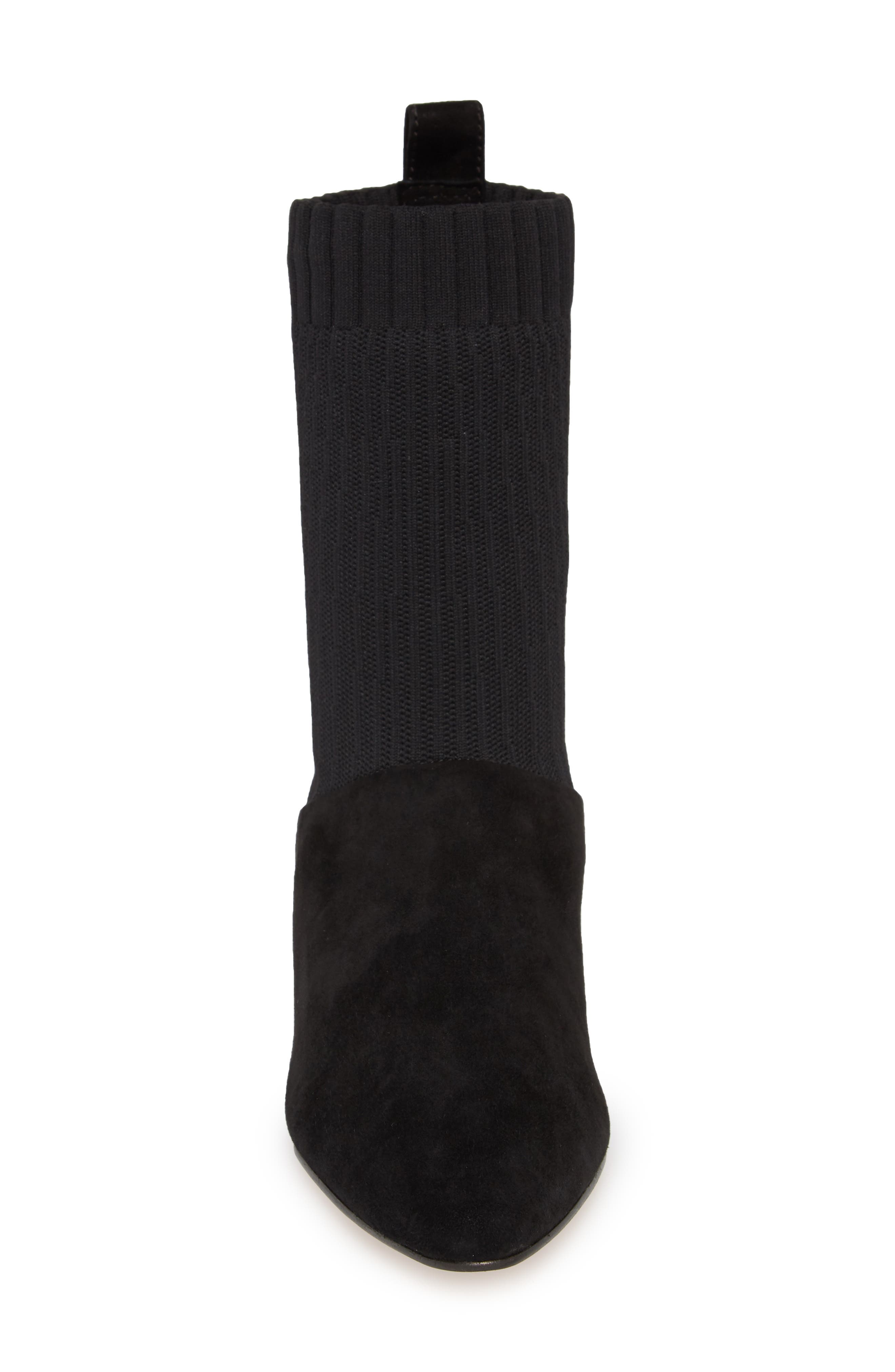 Nuria Sock Bootie, Alternate, color, BLACK SUEDE