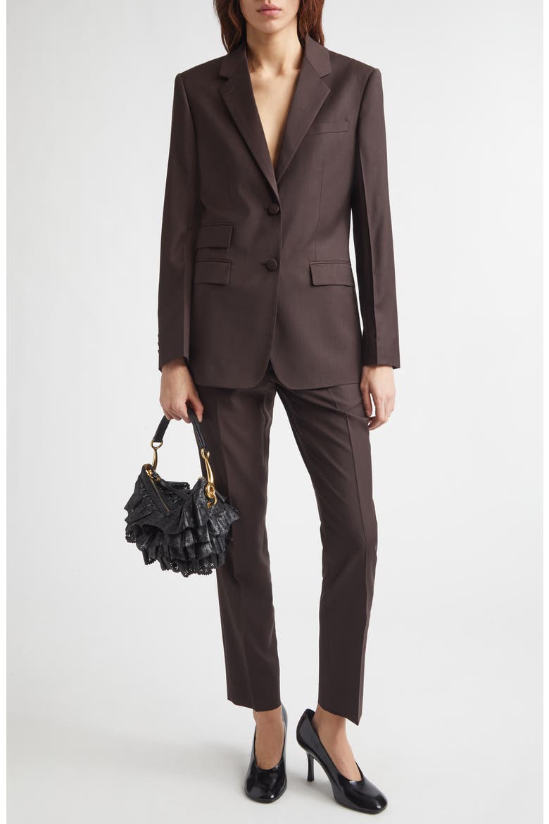 Siora Wool Blazer, Alternate, color, CARBON BROWN