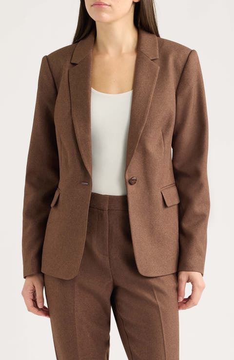 One-Button Peak Lapel Blazer