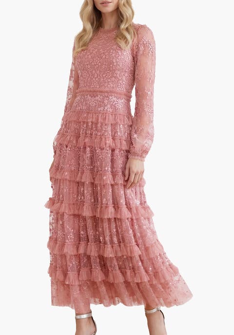 Blossom Long Sleeve Lace Ankle Gown