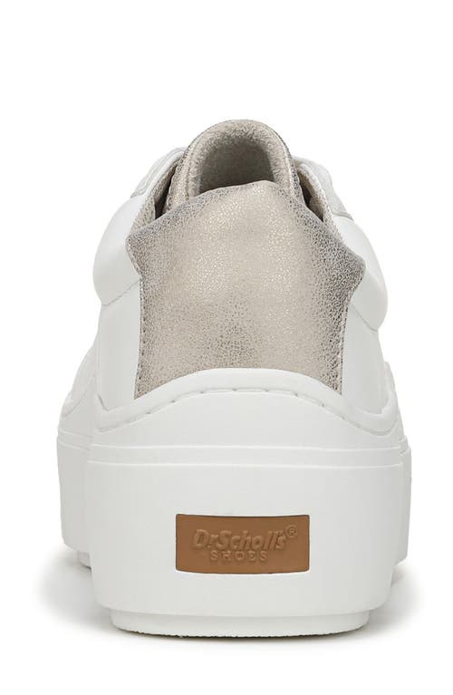Dr. Scholl's Women's Time Off Max Platform Sneakers In White/gold