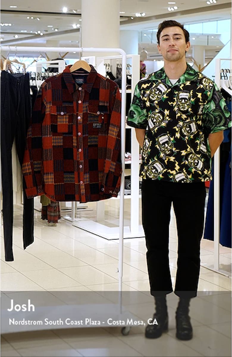 Jacquard Patchwork Snap-Up Shirt Jacket, sales video thumbnail