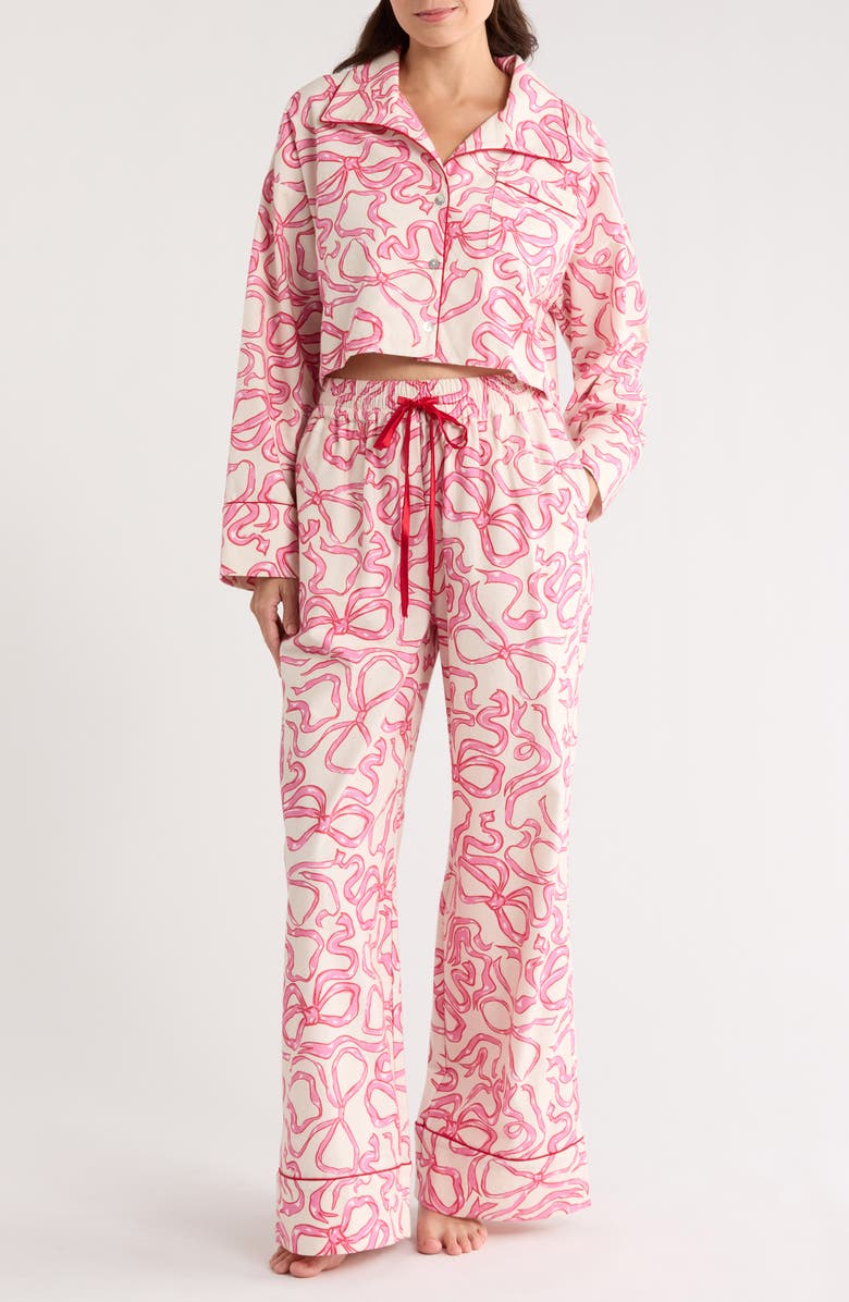 KILO BRAVA Print Cotton Pajamas, Main, color, Dancing Bows