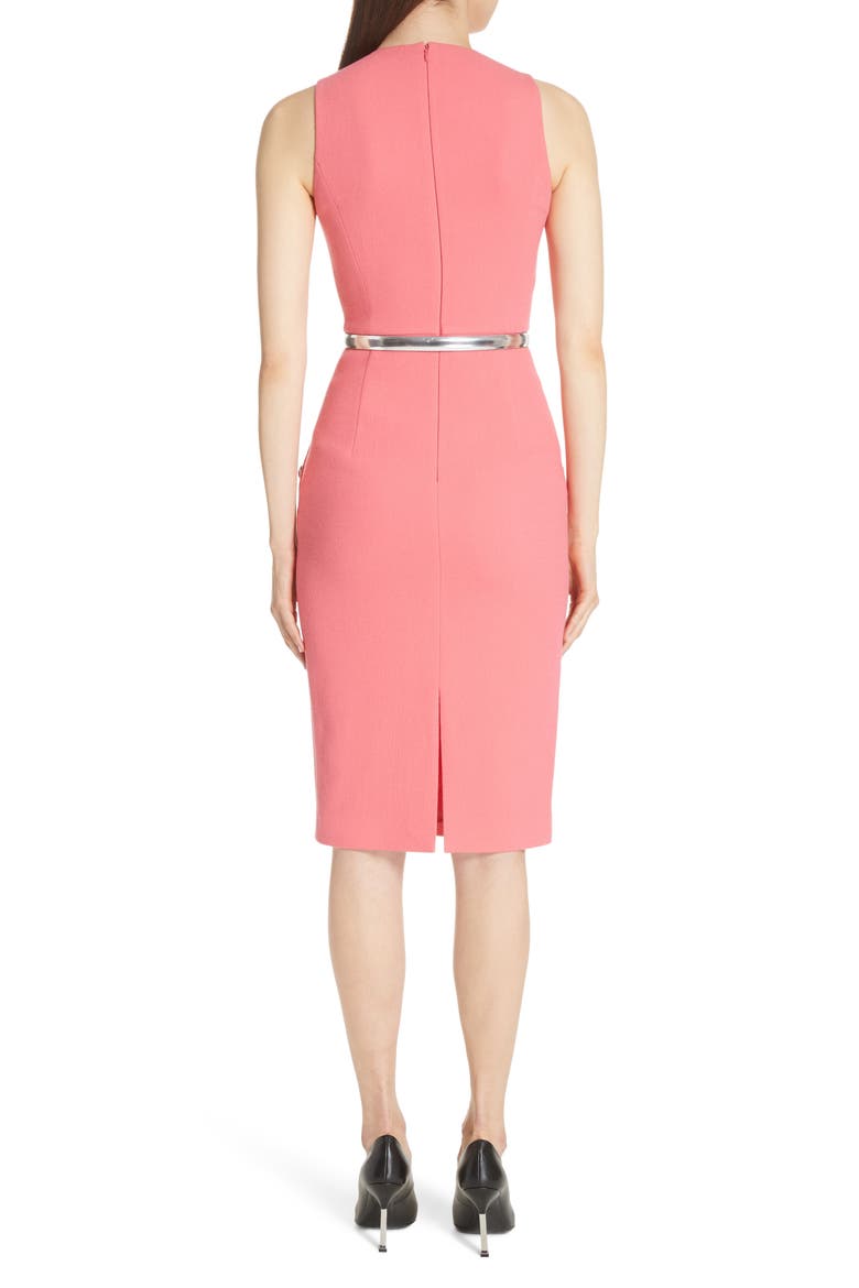 Button Detail Stretch Wool Dress, Alternate, color, ROSETTE