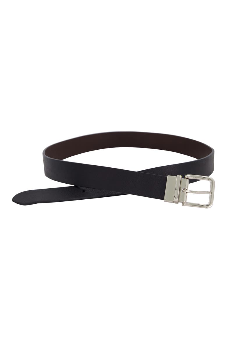 Reversible Black Leather Belt, Alternate, color, BLACK
