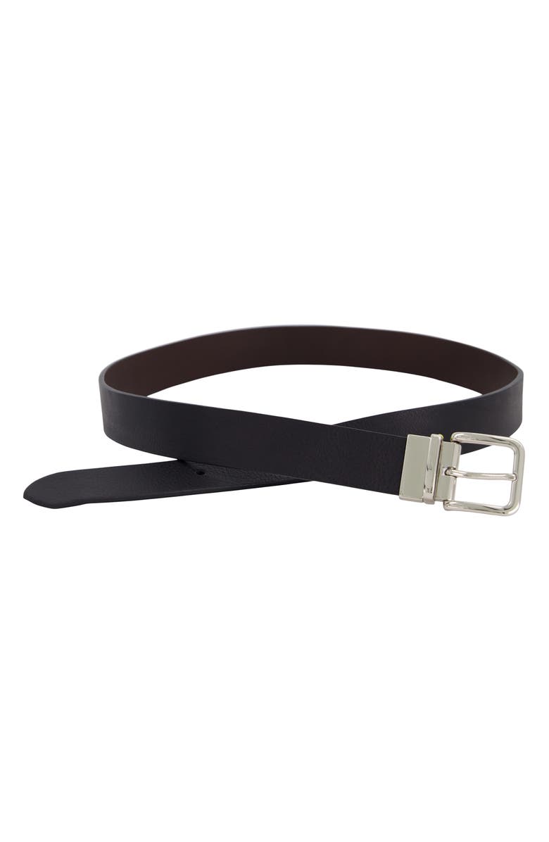 Vince Reversible Black Leather Belt, Alternate, color, Black