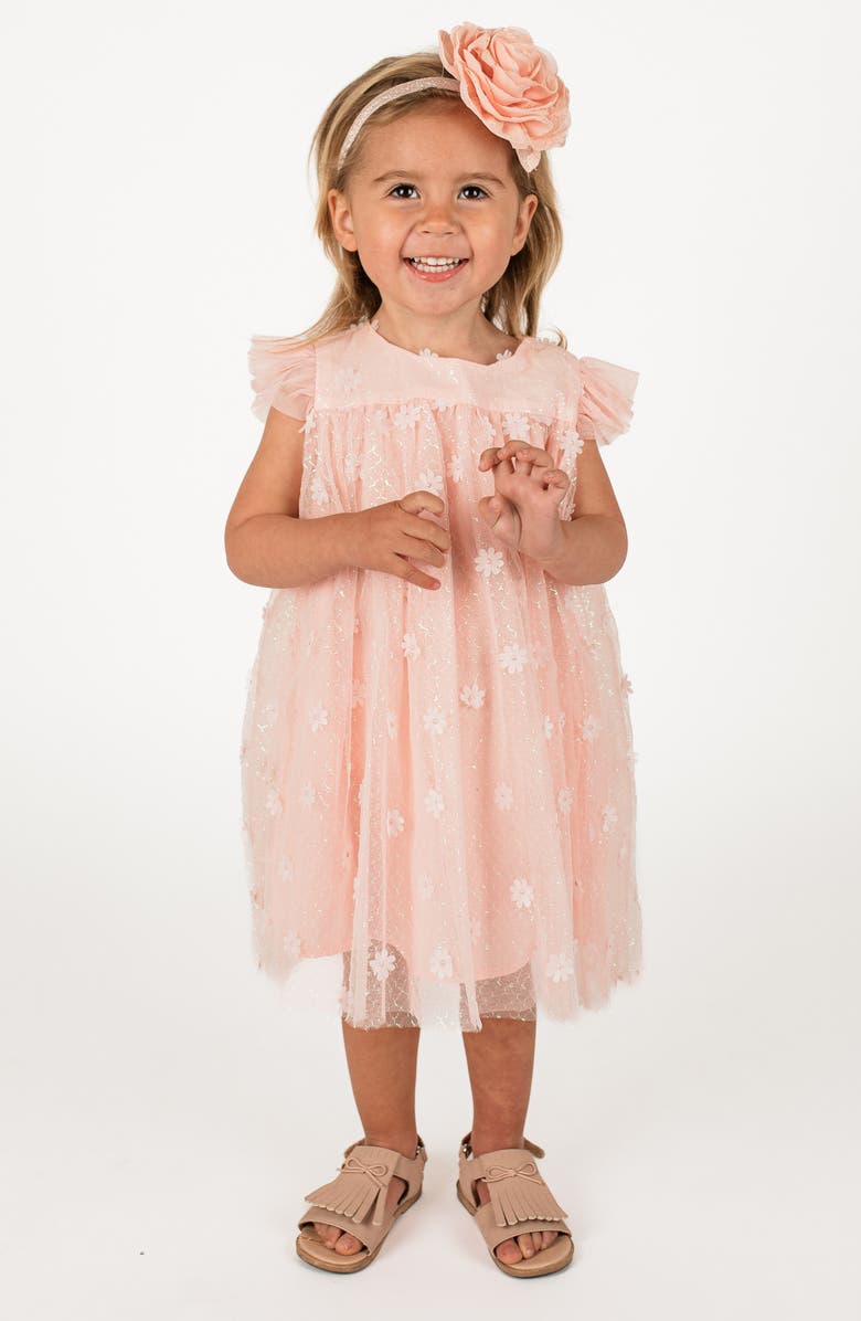 Popatu Kids' 3D Floral Appliqué Tulle Dress, Alternate, color, 