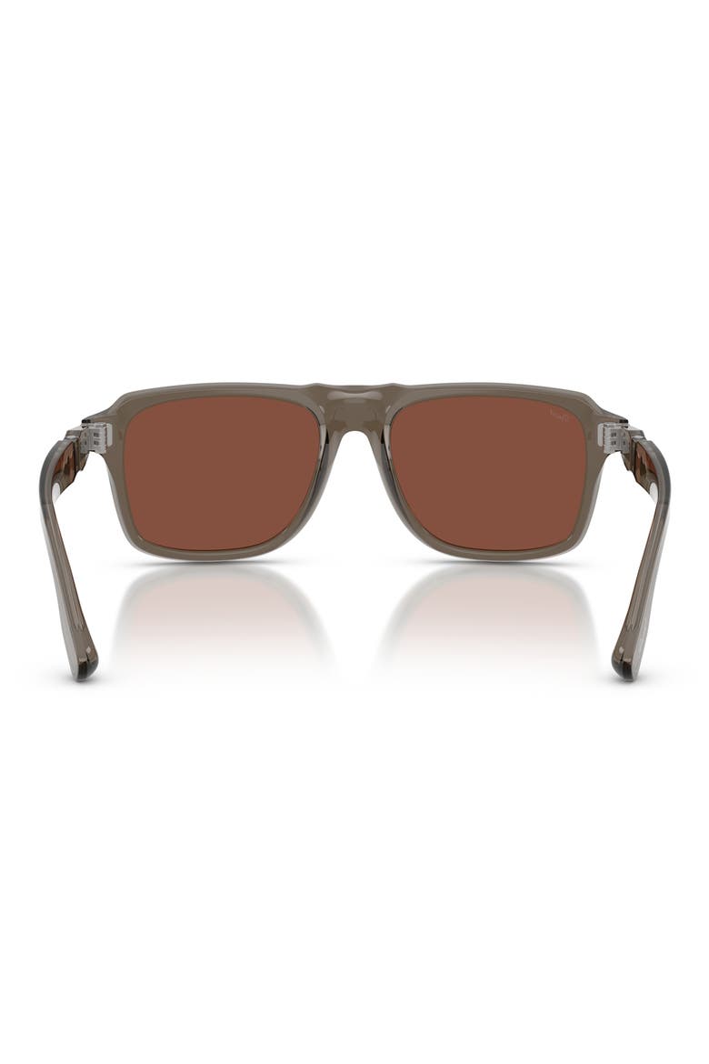 PO8002S 55mm Rectangle Sunglasses, Alternate, color, OPAL GREY / RED